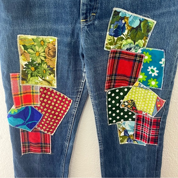 Lee Vintage Patchwork High Rise Crop Jeans - Picture 3 of 16